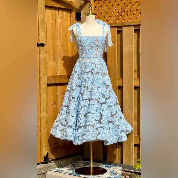 🆕 BRONX & BANCO 🧿 NWOT Sabrina Blue Midi Dress, Sz S - US 4 - Picture 6 of 17